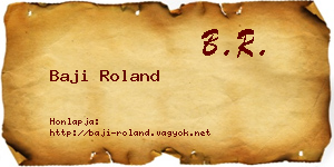 Baji Roland névjegykártya